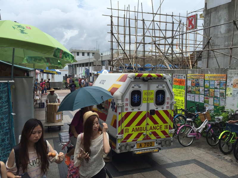 Cheung Chau is a small island that doesn’t allow normal passenger cars on its narrow streets. This ambulance is tiny